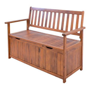 Banca gradina cu lada depozitare 130x60x88cm lemn [en.casa]