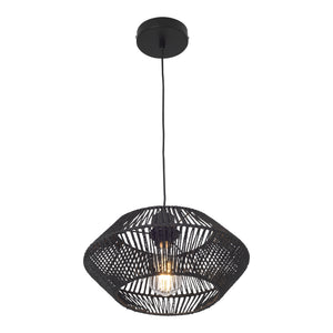 Lampa de plafon Amersham 157cm 1 x E27 60W metal ratan negru [lux.pro]