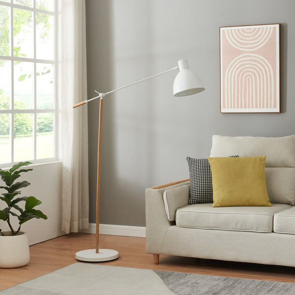Lampa de podea Banchory 163 cm 1 x E27 max 60W metal efect lemn/alb [lux.pro]
