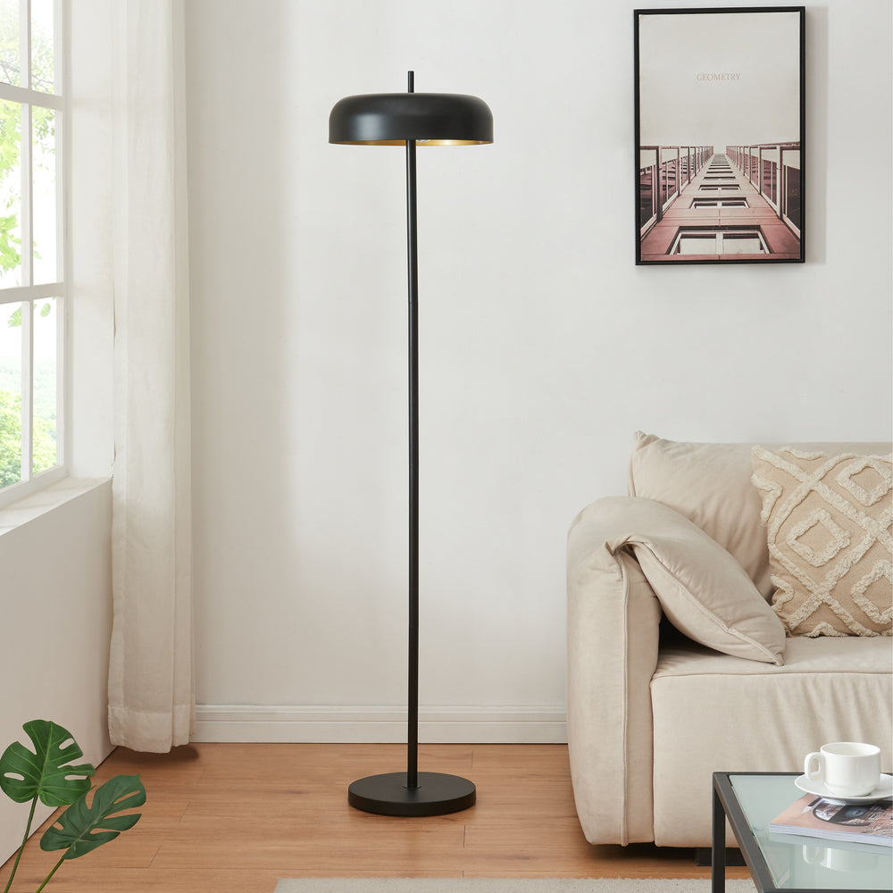 Stehleuchte Barton 2 - flammig Metall 159 cm Schwarz [lux.pro] - premiumXL