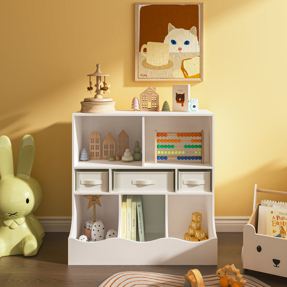 Kinderregal Vastesa 75x80x40 cm Weiß [en.casa] - premiumXL