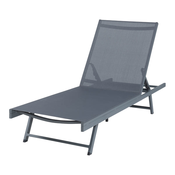 Sezlong Baragiano 197x64x30 cm aluminiu pvc poliester antracit [casa.pro]