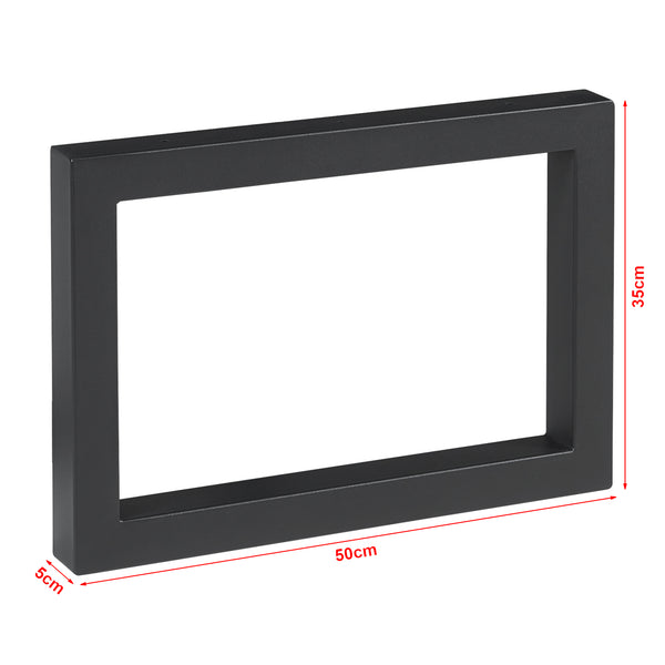 Set 2 buc picioare masa Lunderskov 35x50cm otel negru [en.casa]