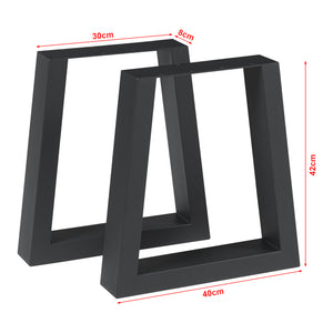 Set 2 buc picior masa Marstal 42x40cm otel negru [en.casa]