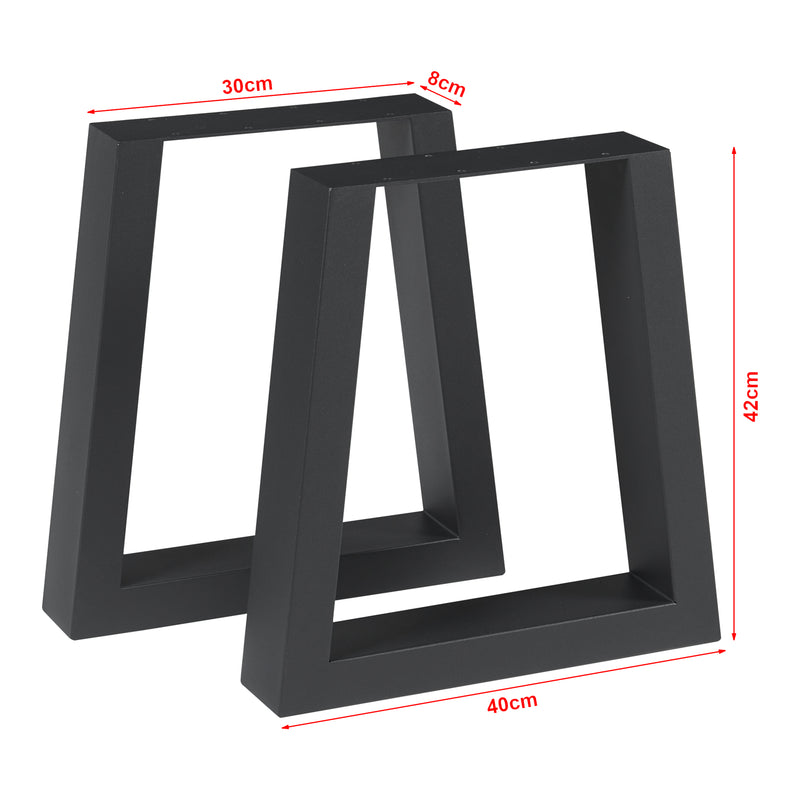 Schiță cotată Set 2 buc picior masa Marstal 42x40cm otel negru [en.casa]
