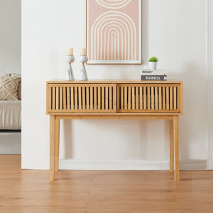 Masa consola Ypäjä 110x39x81 cm bambus [en.casa]