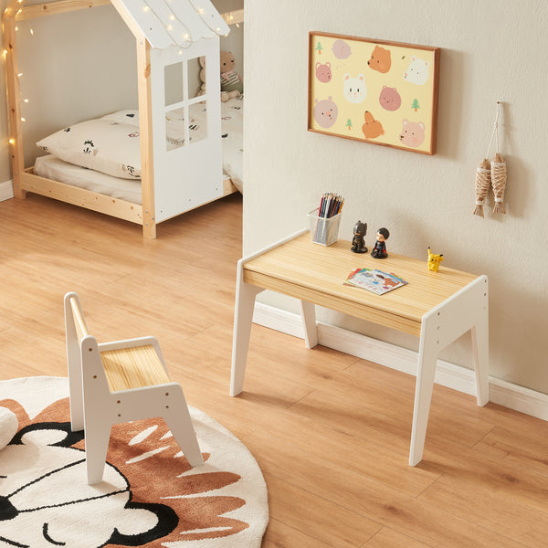 Set birou cu scaun pentru copii Skinnskatteberg alb [en.casa]