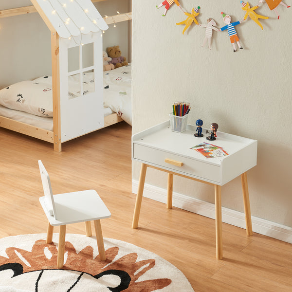 Set birou cu scaun copii Skjervøy natur alb [en.casa]