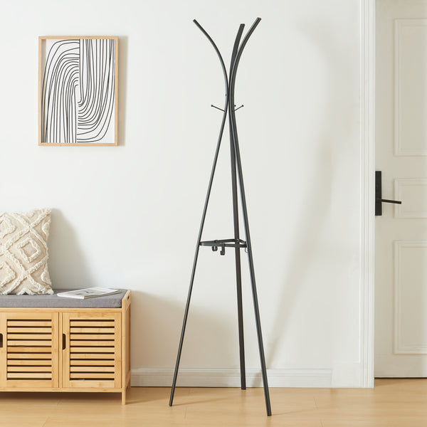 Cuier pom Vevelstad 181x52,5x52,5cm otel negru [en.casa]