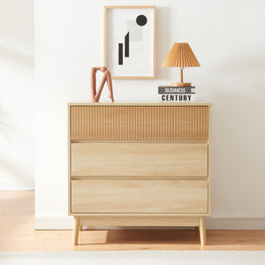 Comoda cu 3 sertare Landskrona 79,5x80x40 cm efect lemn stejar [en.casa]