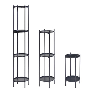 Set 3 buc suport plante masuri diferite Tuusula  metal negru [en.casa]