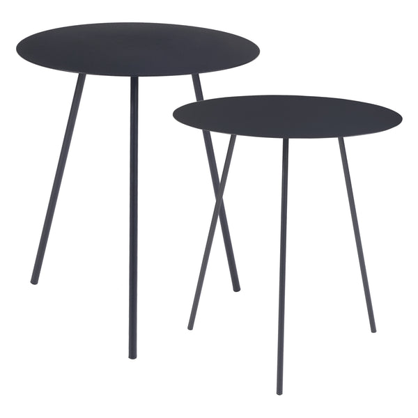 Set de 2 mese laterale Sula Negru [en.casa]