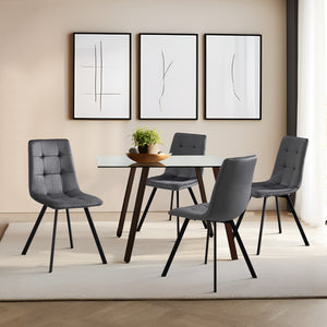 Set 4 scaune bucatarie Lexnitz gri inchis [en.casa]