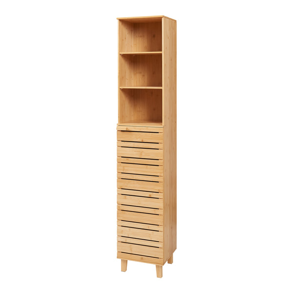Dulap inalt baie Epind 180x33x30 cm bambus [en.casa]