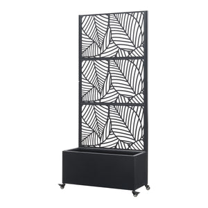 Paravan cu jardiniera flori Surnskoki 190x82x38 cm otel  [casa.pro]