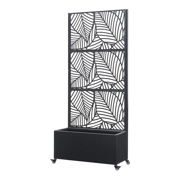 Paravan cu jardiniera flori Surnskoki 190x82x38 cm otel  [casa.pro]
