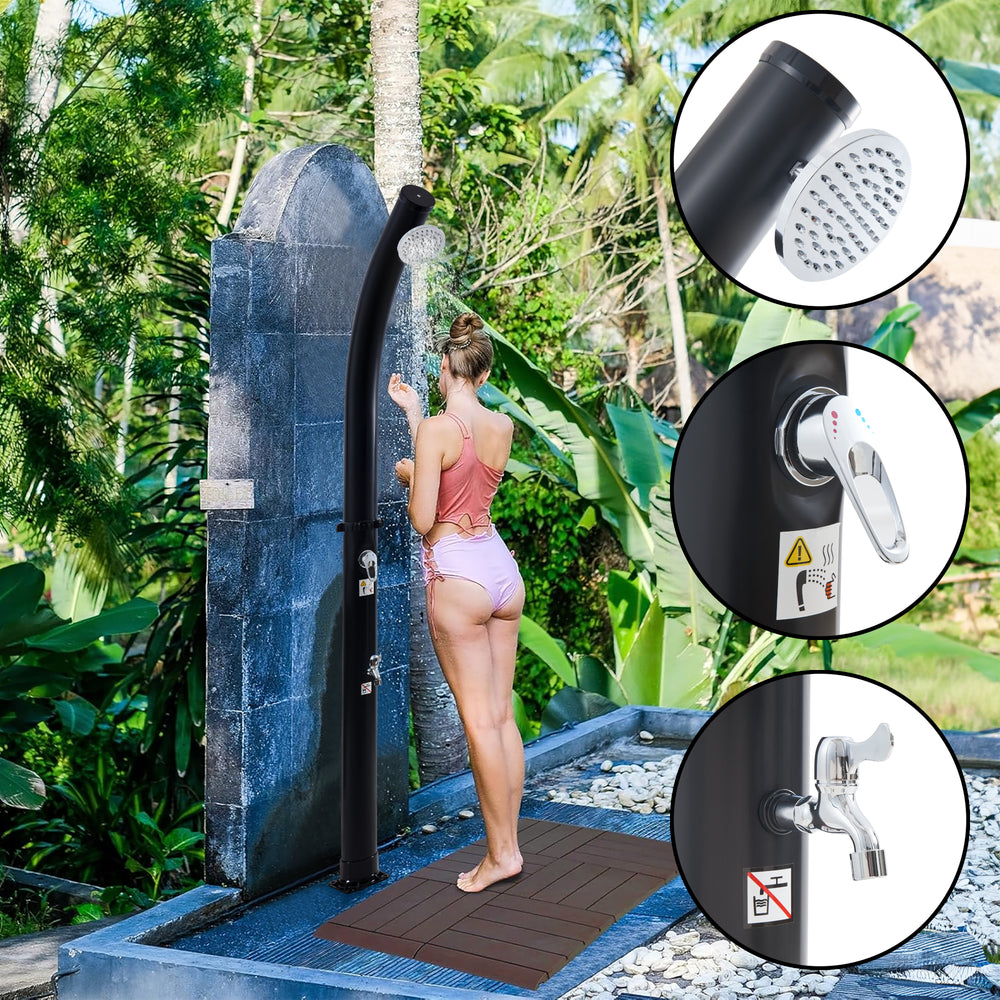 Dus solar gradina Kebomi 216 cm 18 L plastic metal negru [casa.pro]