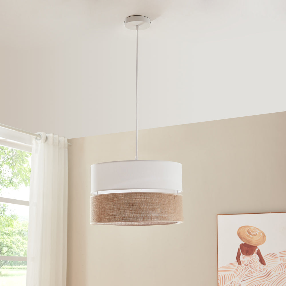 Lampa suspendata Barton 157 cm 1xE27 max 60W alb/efect in [lux.pro]