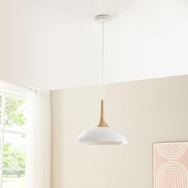 Lampa suspendata Blairgowrie 147 cm1xE27 max 60W alb/culoarea alamei [lux.pro]