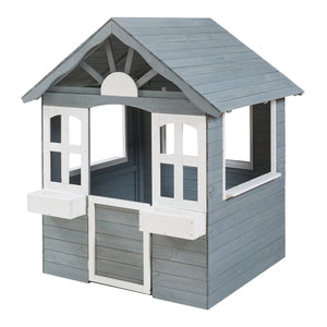 Casuta gradina Vesa 138x120x102 cm lemn gri/alb [casa.pro]