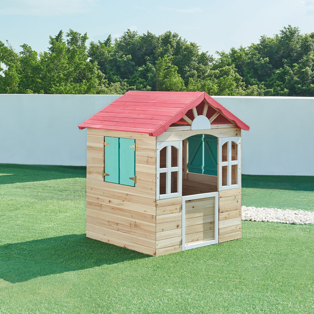 Casuta joaca copii Lulä 130x115x101 cm lemn multicolor [casa.pro]