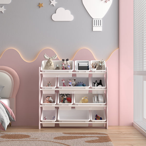 Raft copii Vestnes 78x86x26,5 cm vata zahar roz/alb [en.casa]