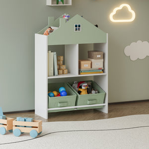 Raft casuta copii Vipsali 90x60x27 cm verde menta/alb [en.casa]