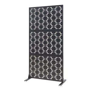 Paravan despartitor Aaskis 200x100x50 cm otel negru [casa.pro]