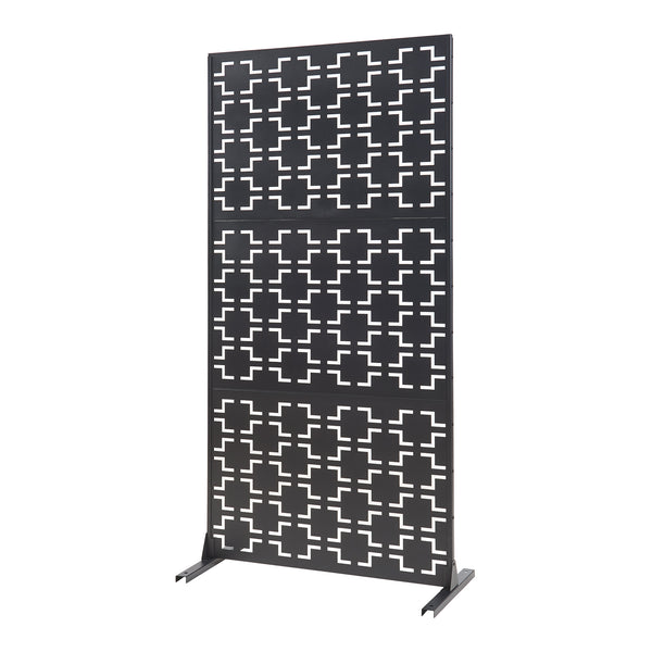 Paravan despartitor Aaskis 200x100x50 cm otel negru [casa.pro]