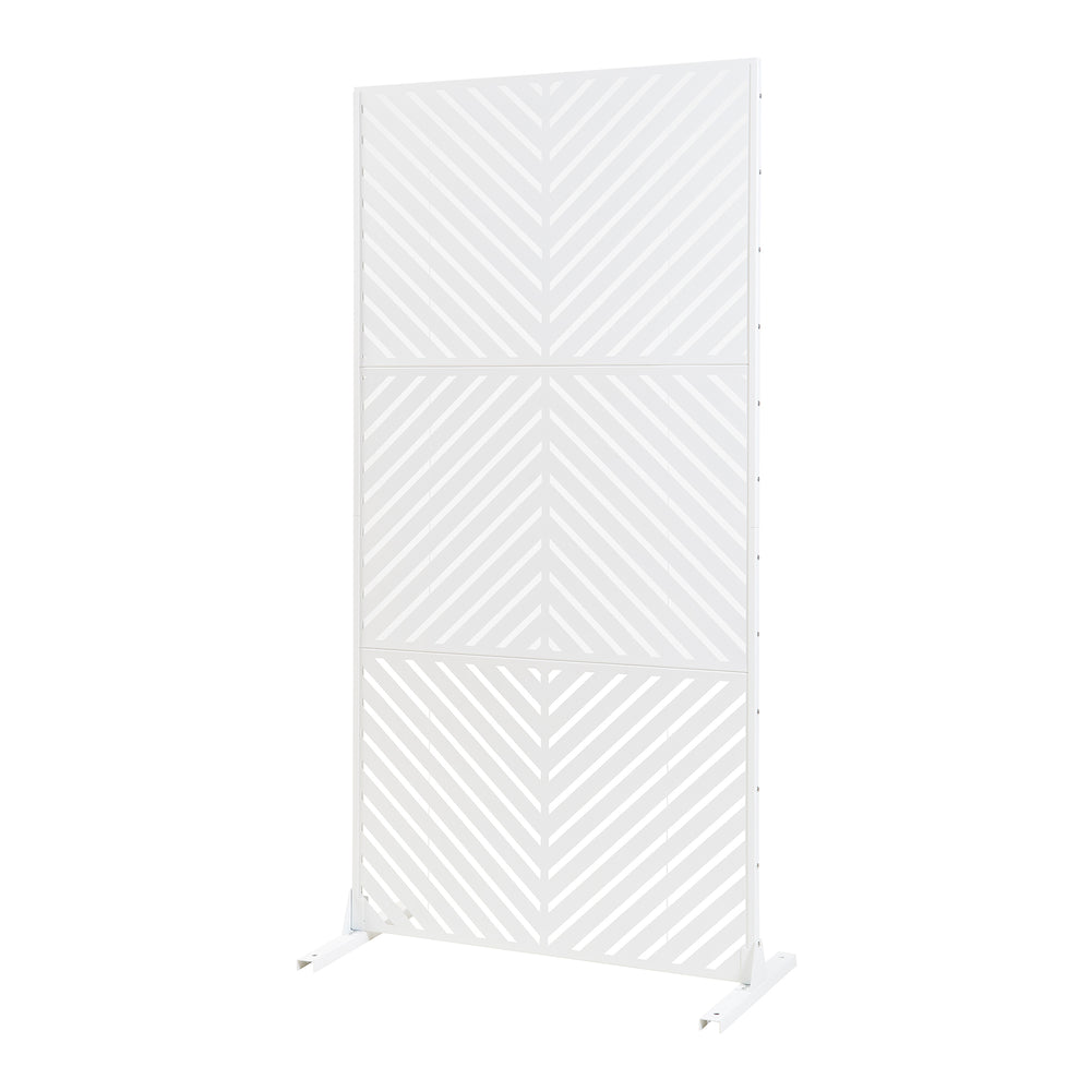 Indoor Trennwand Kekan Stahl 200x100x50 cm Weiß [casa.pro] - premiumXL