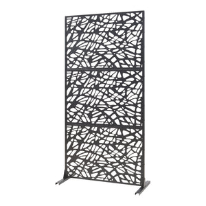Paravan despartitor Poskind 200x100x50 cm otel negru [casa.pro]