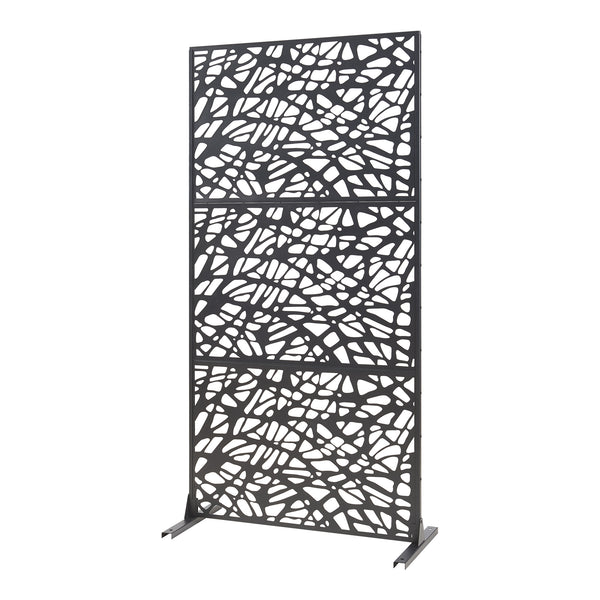 Paravan despartitor Poskind 200x100x50 cm otel negru [casa.pro]