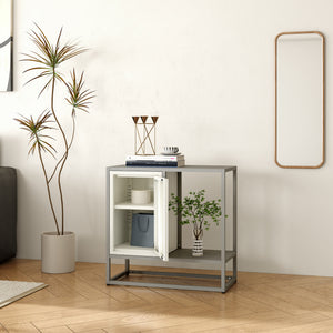 Comoda Burlöv 70x72x35 cm otel gri/alb [en.casa]