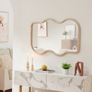 Oglinda de perete Bellerirnu 90x60 cm efect stejar Sonoma [en.casa]
