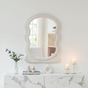 Oglinda de perete Brummen 80x60 cm alb [en.casa]