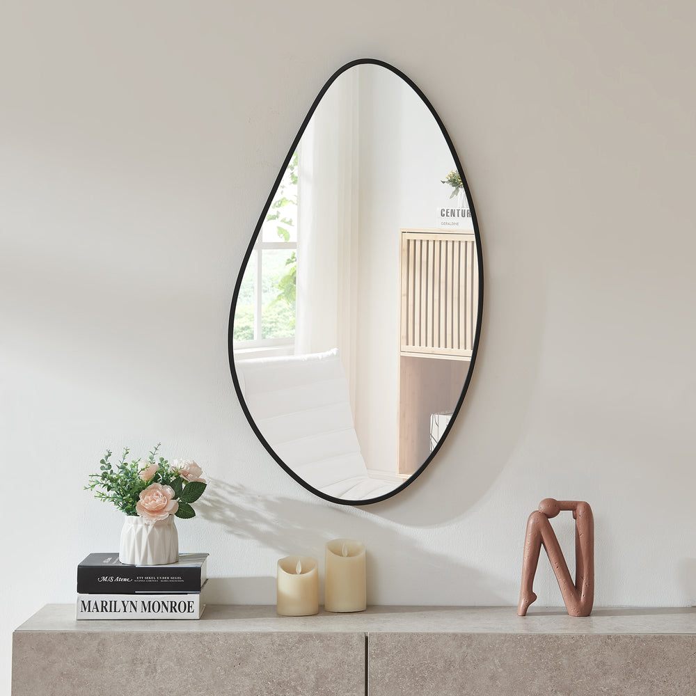 Wandspiegel Orland 82x46 cm Schwarz [en.casa] - premiumXL