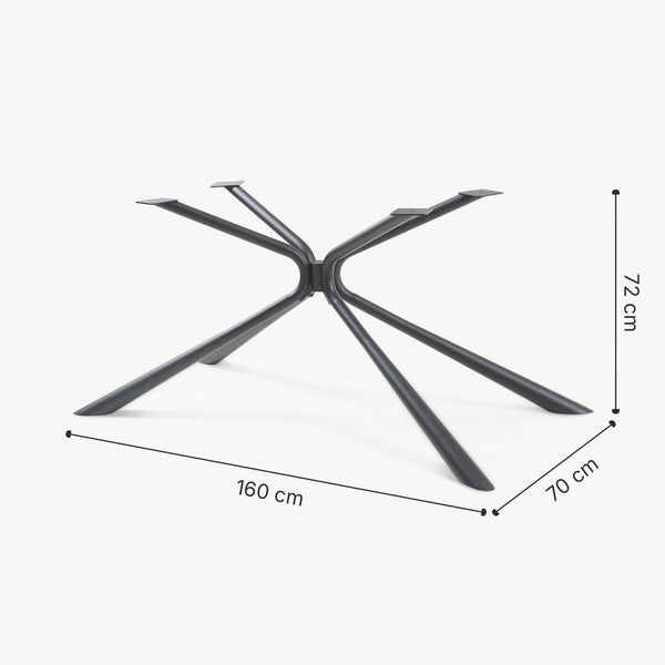 Picior masa Havosanlurg 160x70x72 cm otel negru [en.casa]