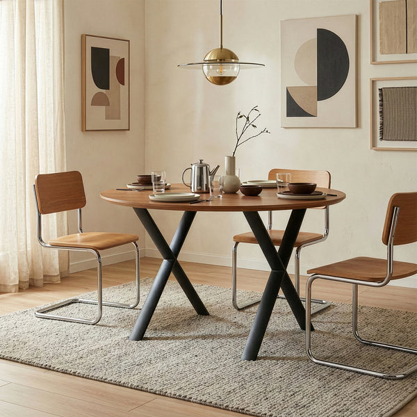 Set 2 buc picior masa in forma de X Klixjö 72x70 cm 160 kg otel negru [en.casa]