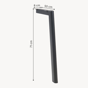Set 4 buc picioare masa Hostang 50x8x71 cm otel negru [en.casa]