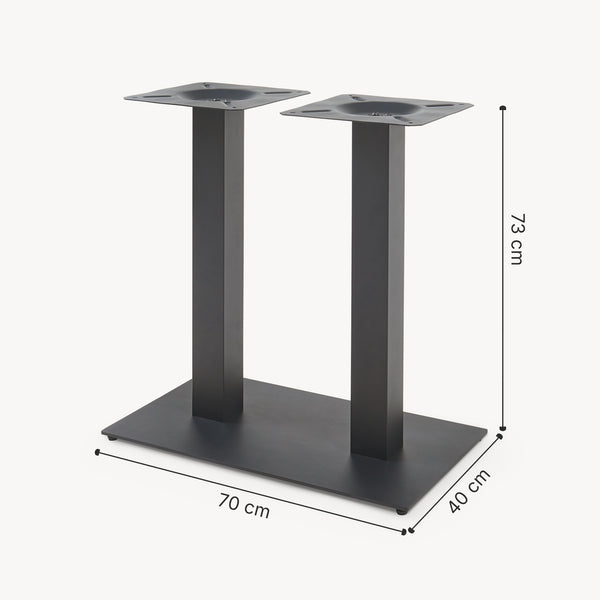 Picior masa Vadejord 70x40x73 cm otel negru [en.casa]