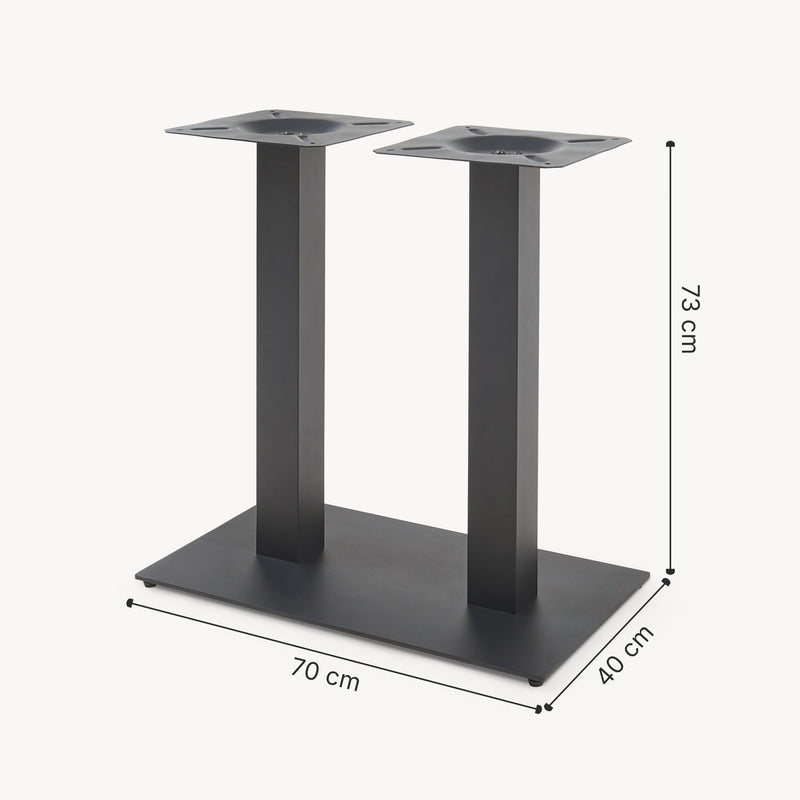 Schiță cotată Picior masa Vadejord 70x40x73 cm otel negru [en.casa]