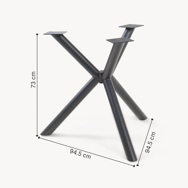 Picior masa Viserinna 94,5 x 94,5 x 73 cm otel negru [en.casa]