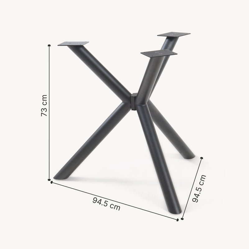 Schiță cotată Picior masa Viserinna 94,5 x 94,5 x 73 cm otel negru [en.casa]