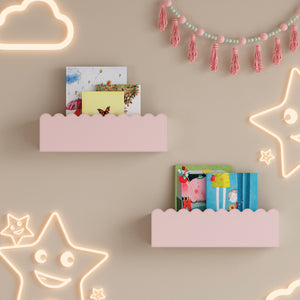 Set 2 rafturi de perete pentru copii Vestnes 40x10x10 cm Cotton Candy [en.casa]