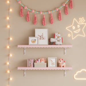Set 2 rafturi de perete pentru copii Vestnes 80x17x4 cm Cotton Candy [en.casa]