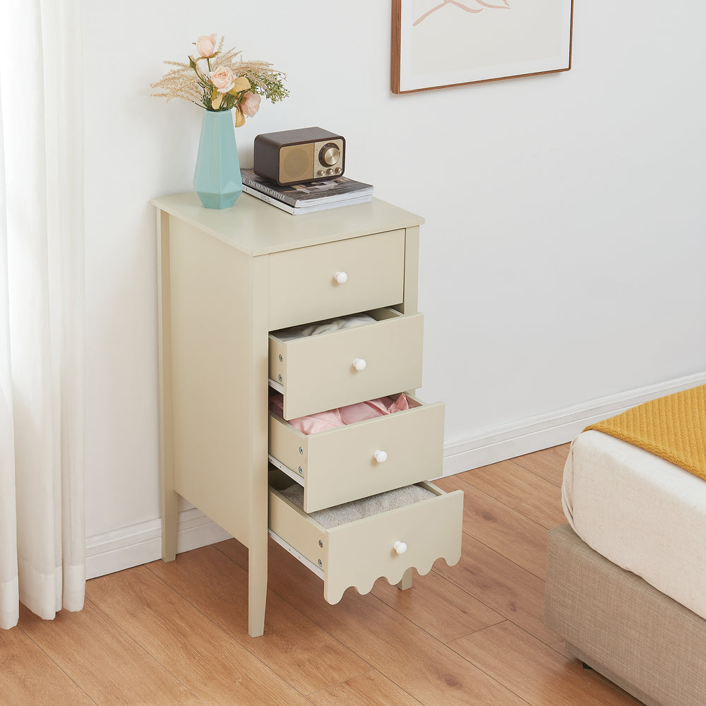 Kommode Luspoo mit 4 Schubladen 82x40x40 cm Cremeweiß [en.casa] - premiumXL