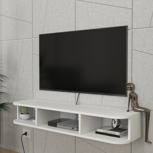 Suport TV de perete Oundsvas 120x30x19 cm alb [en.casa]