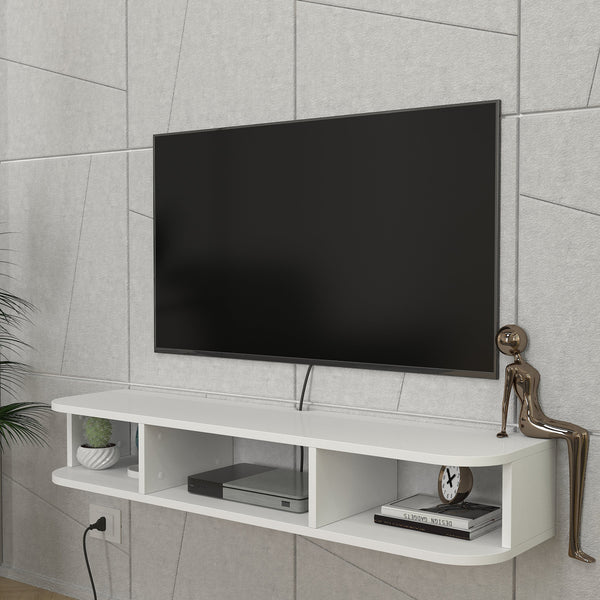 Suport TV de perete Oundsvas 120x30x19 cm alb [en.casa]