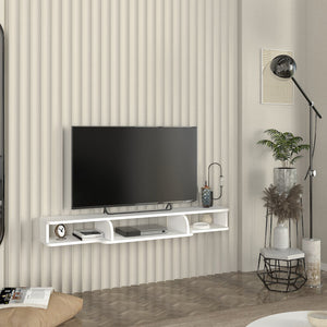 Suport TV de perete Aar 135x30x16 cm alb [en.casa]