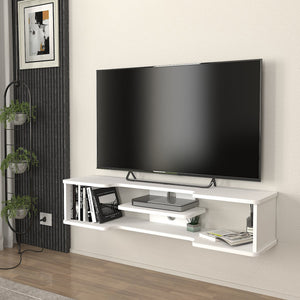 Suport TV de perete Yrela 120x30x26 cm alb [en.casa]
